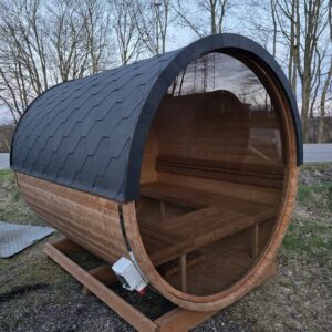 250cm Tøndesauna med fuld panorama