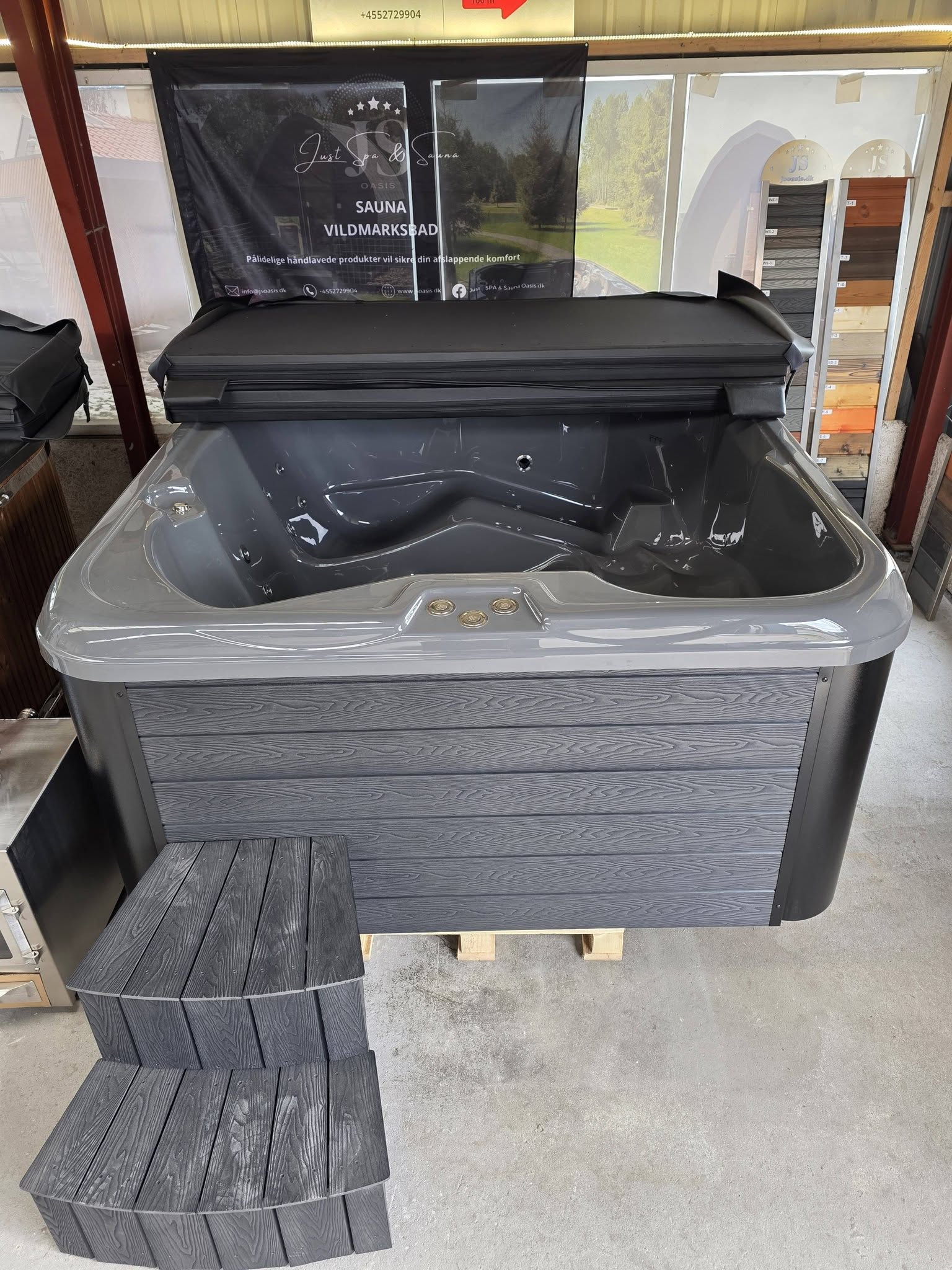 LUKSUS CUPRUS FIRKANTET VILDMARKSBAD (HOT TUB) - Billede 2