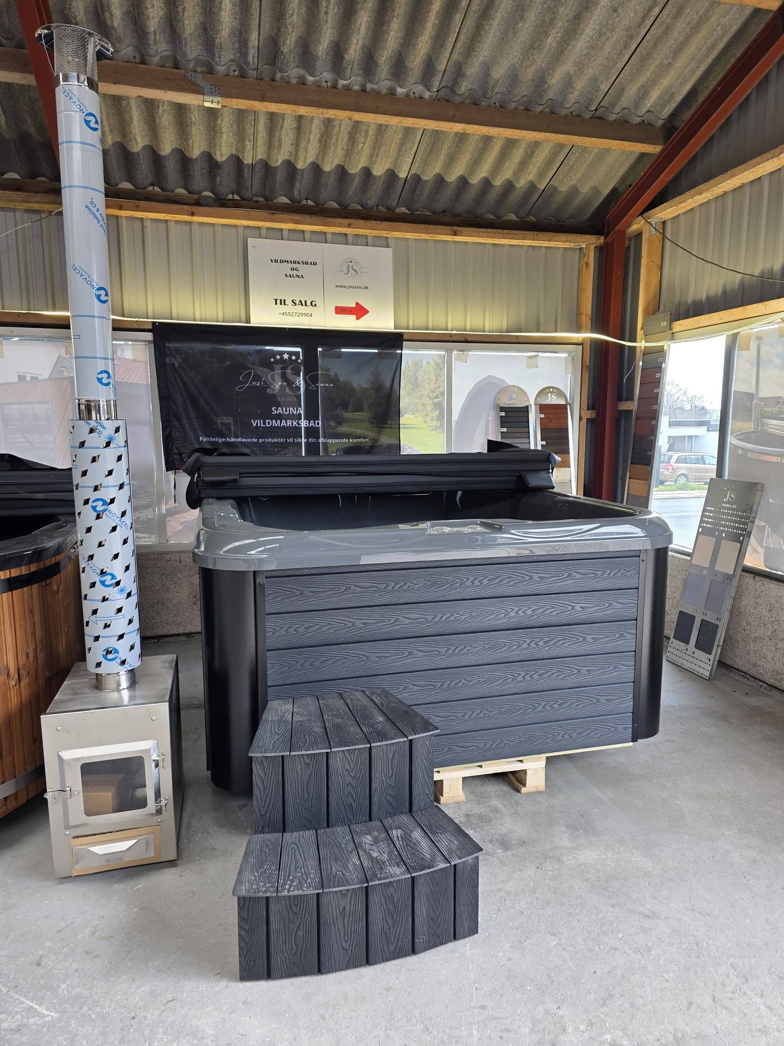 LUKSUS CUPRUS FIRKANTET VILDMARKSBAD (HOT TUB) - Billede 3