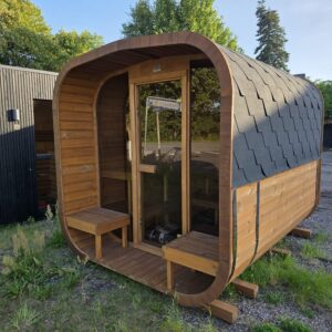 CUBE PLUS 270 PANORAMA SAUNA – PERFEKT TIL 6–7 PERSONER